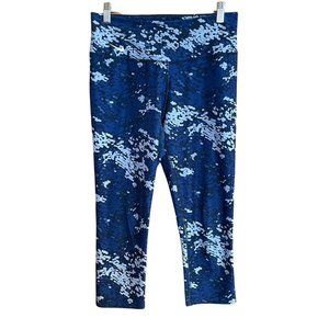 Nike Legend Dri-Fit Capri Leggings Womens S Blue Abstract Geometric Performance
